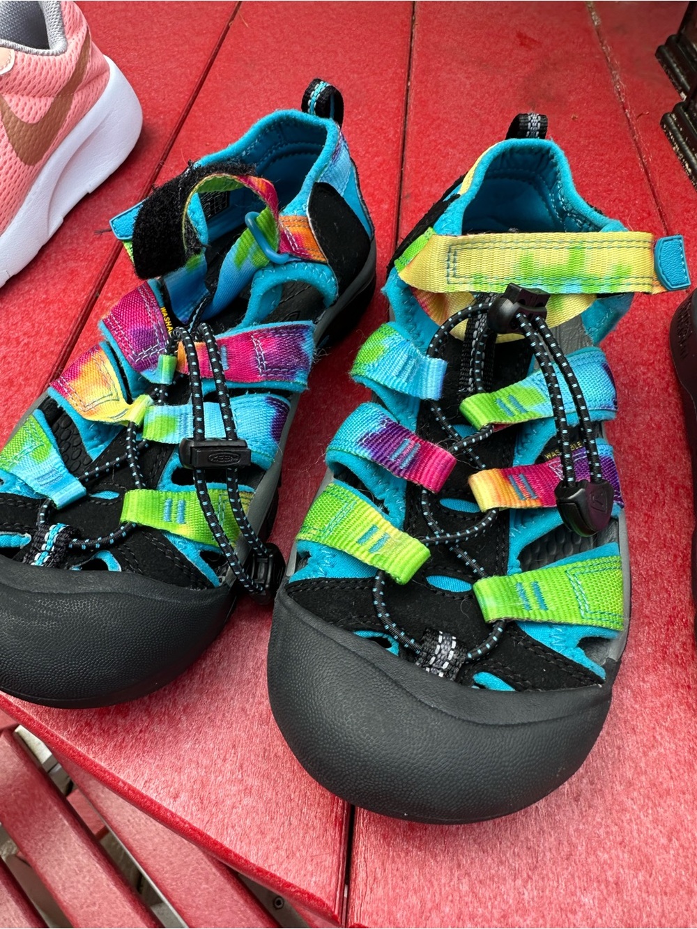 Keen Kids Blue Multicolor Sport Sandals with Neon Straps
